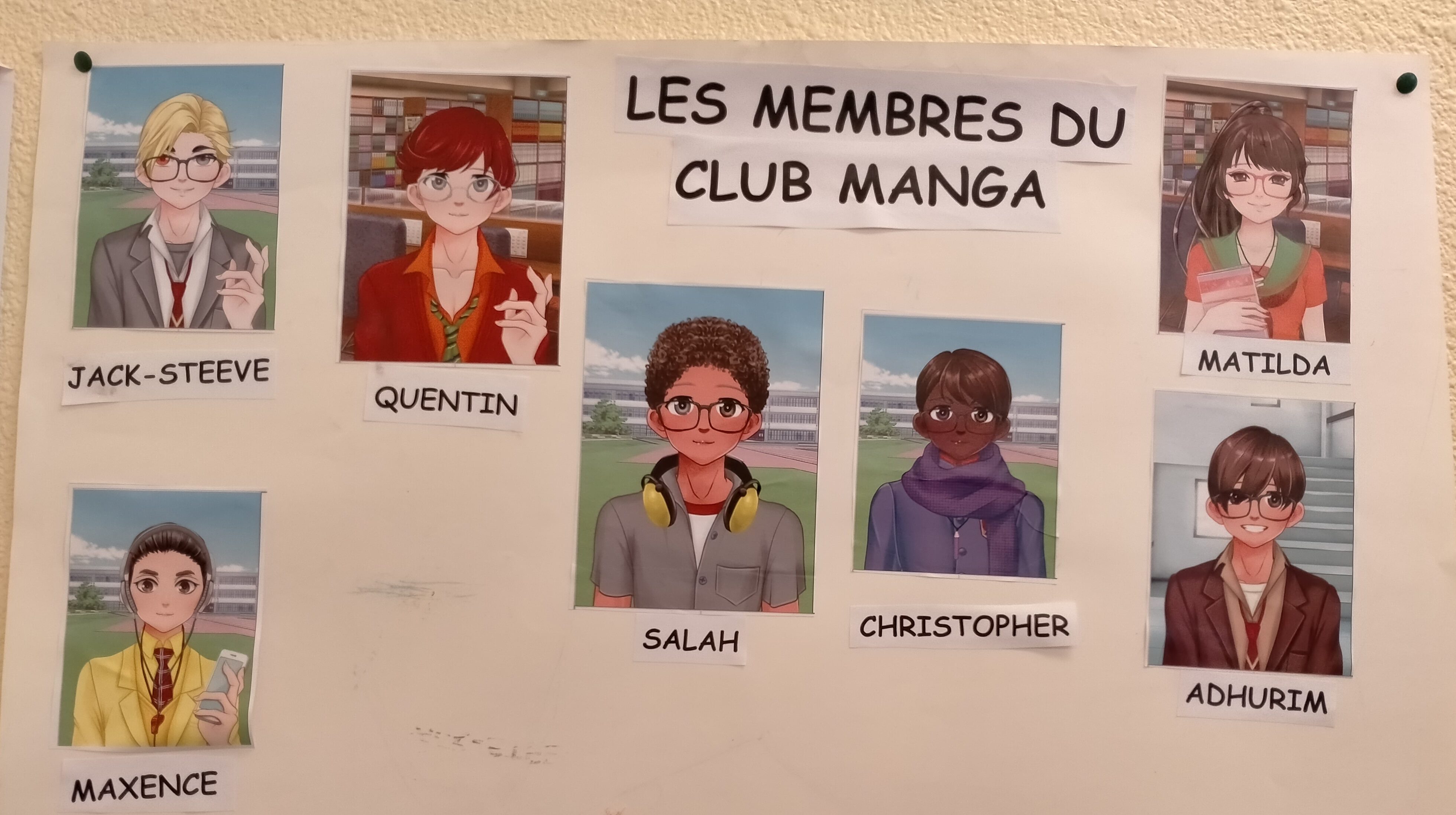 Avatars réalisés par les membres du club manga